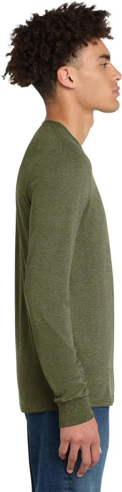 District Dm132 Perfect Tri Long Sleeve Tee - Military Green Frost