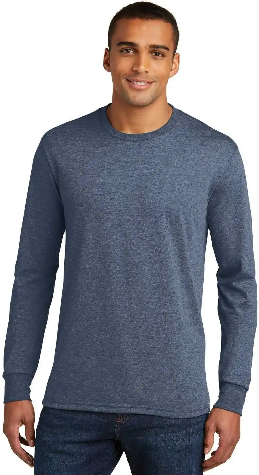 District Dm132 Perfect Tri Long Sleeve Tee - Navy Frost
