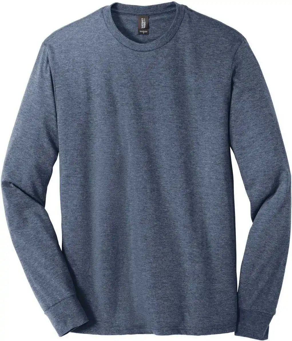 District Dm132 Perfect Tri Long Sleeve Tee Navy Frost