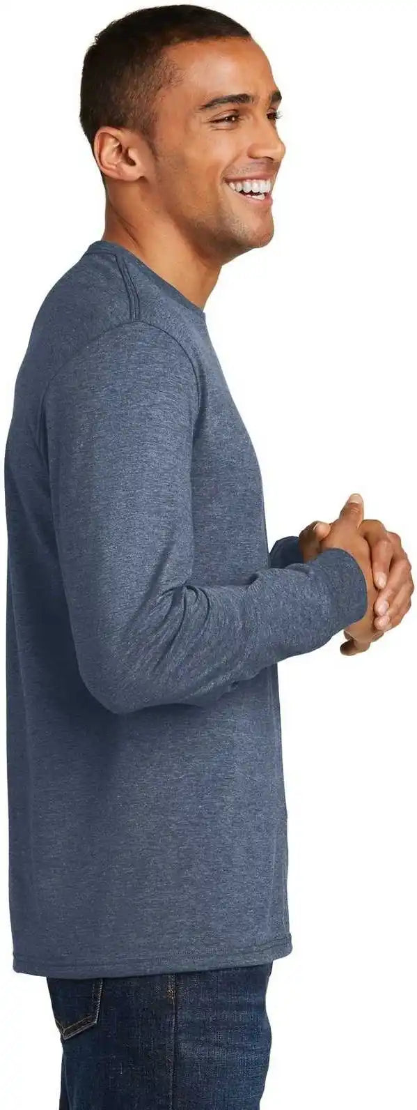 District Dm132 Perfect Tri Long Sleeve Tee Navy Frost