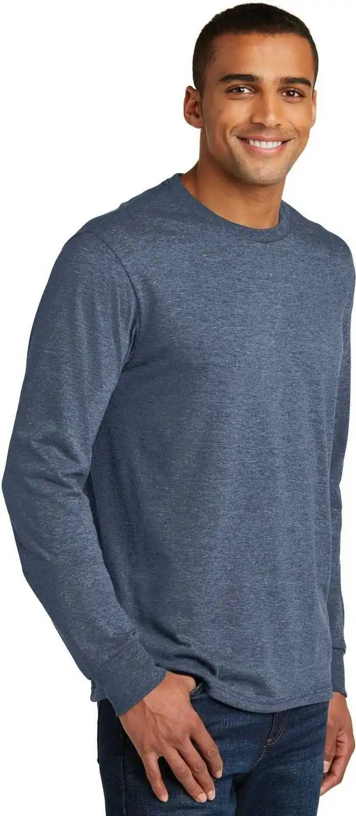 District Dm132 Perfect Tri Long Sleeve Tee Navy Frost
