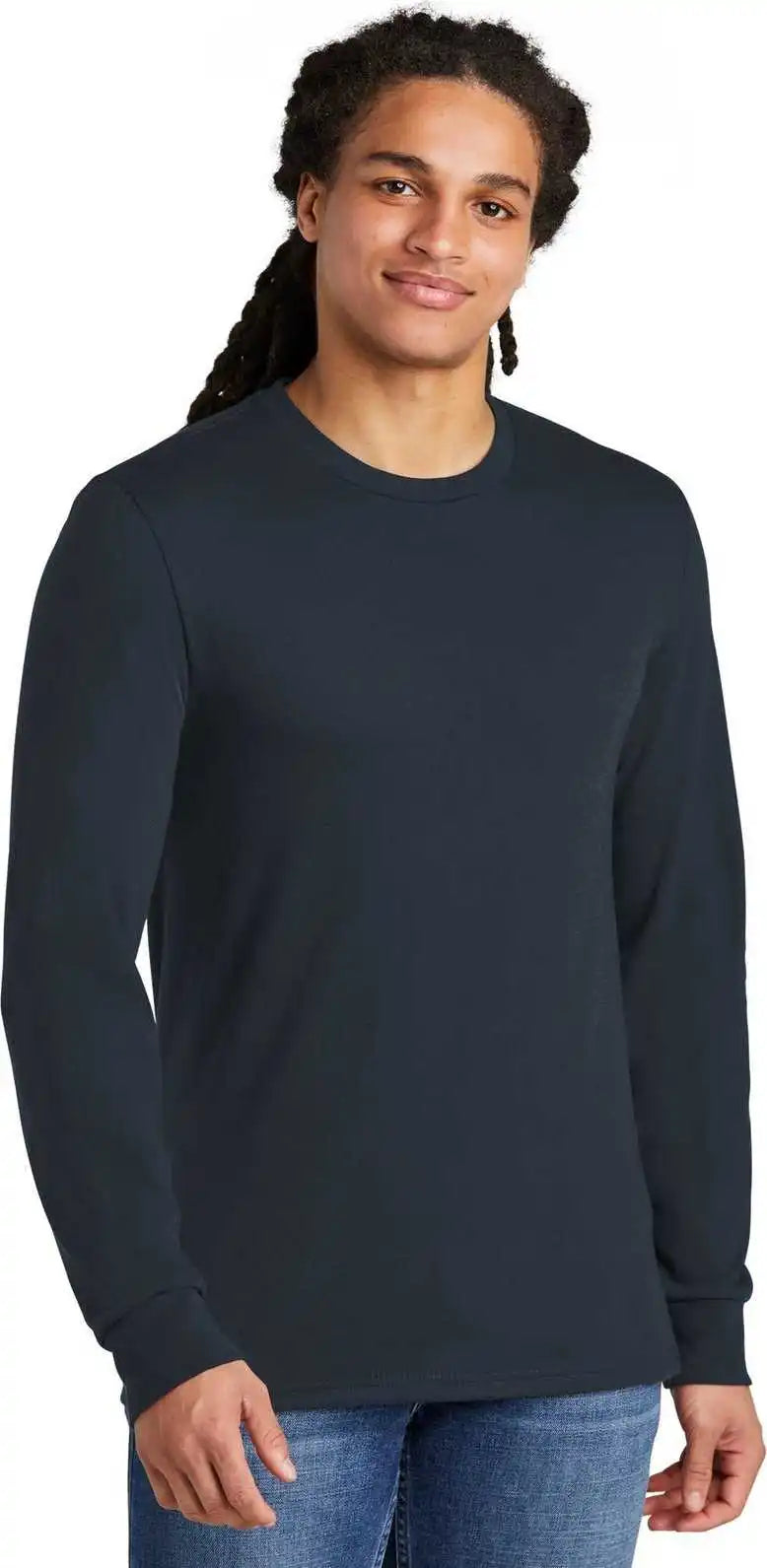 District Dm132 Perfect Tri Long Sleeve Tee - New Navy