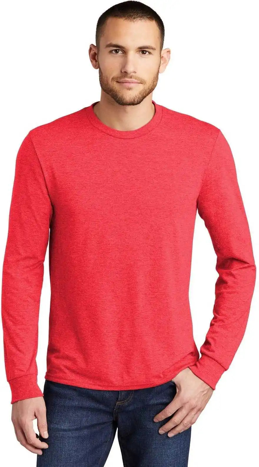 District Dm132 Perfect Tri Long Sleeve Tee Red Frost