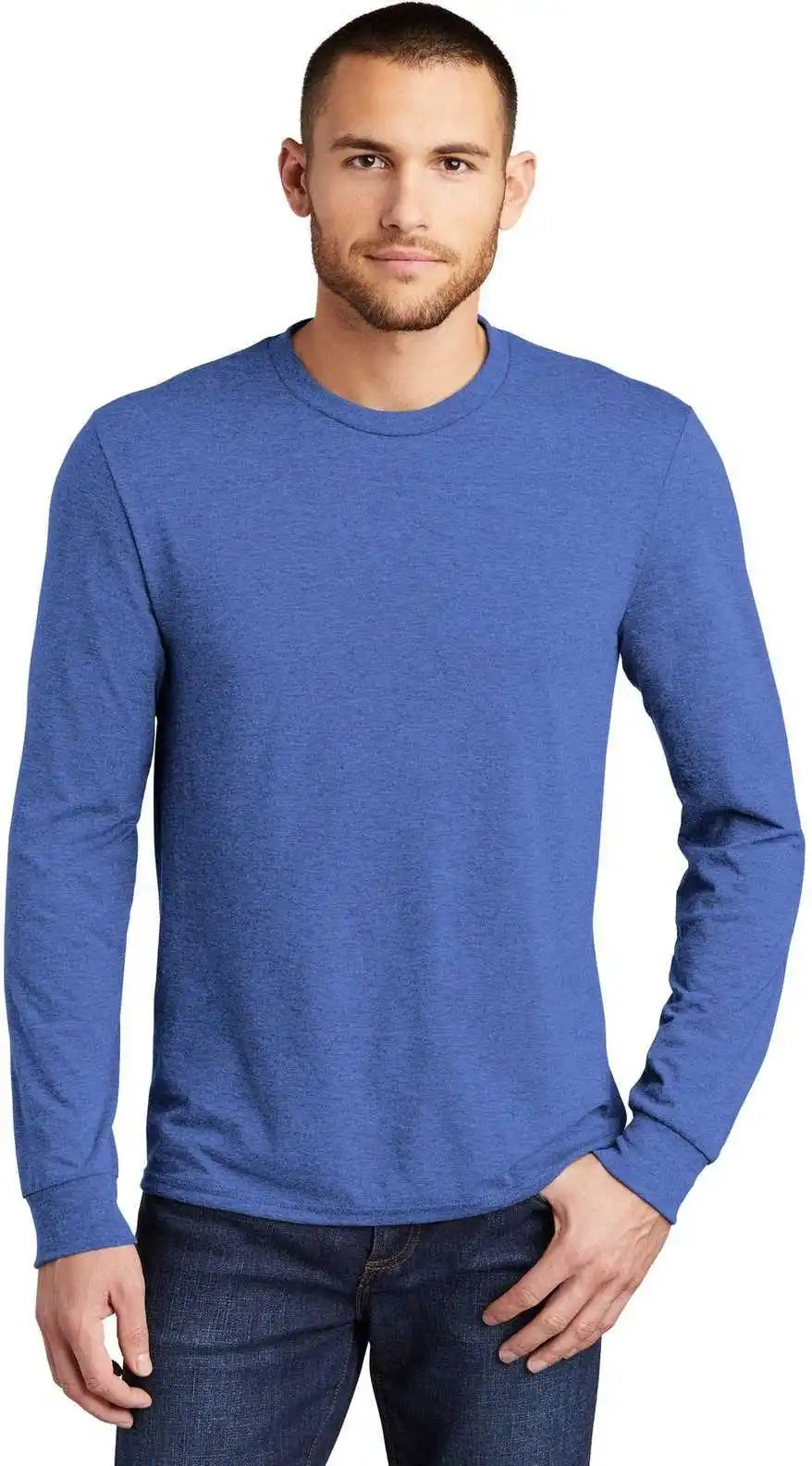 District Dm132 Perfect Tri Long Sleeve Tee - Royal Frost