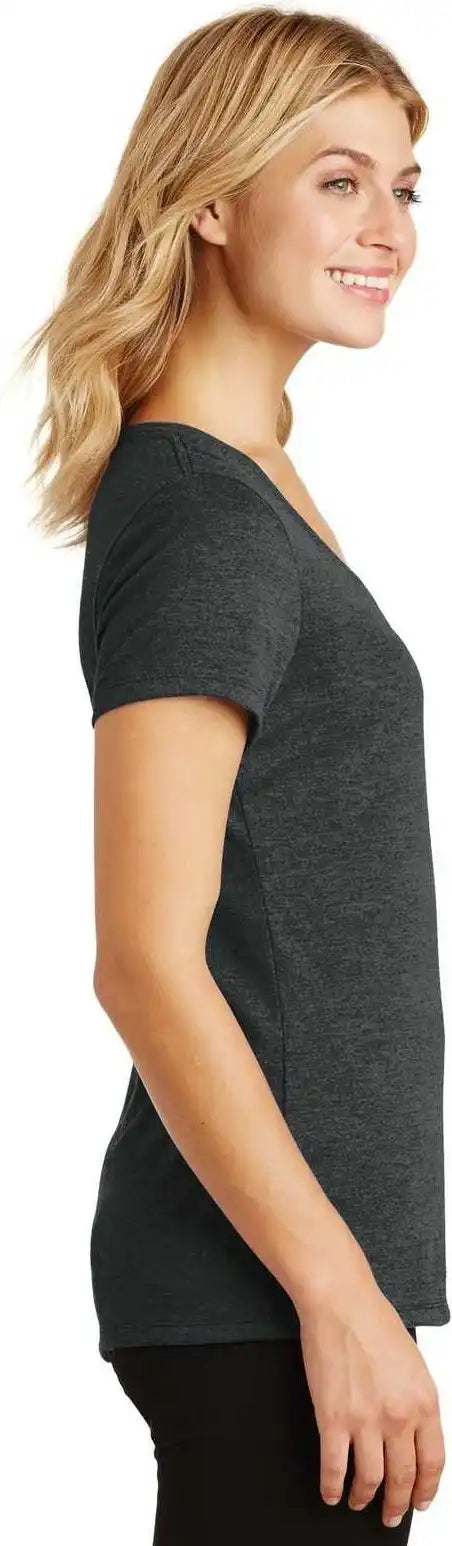 District Dm1350l Women’s Perfect Tri v Neck Tee Black Frost