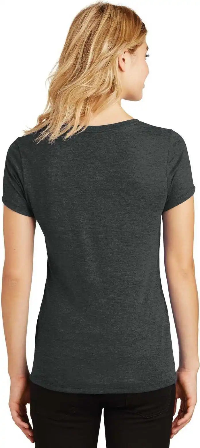 District Dm1350l Women’s Perfect Tri v Neck Tee Black Frost