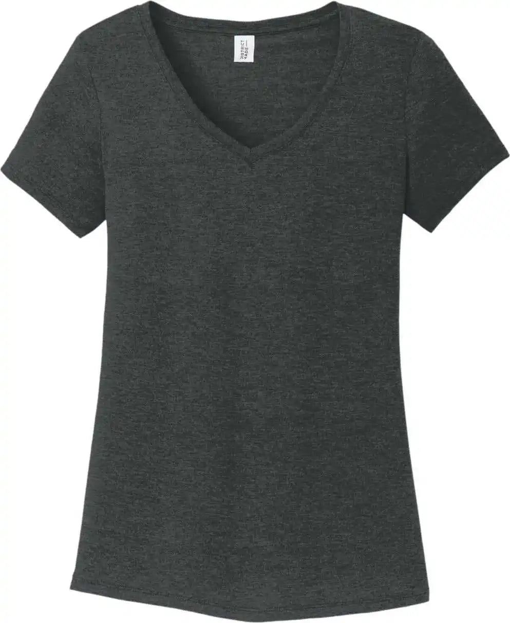District Dm1350l Women’s Perfect Tri V-neck Tee - Black Frost
