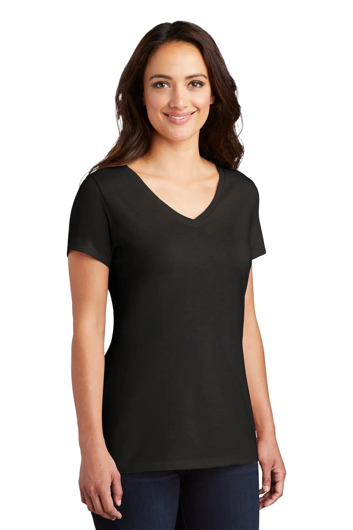District Dm1350l Women’s Perfect Tri V-neck Tee - Black