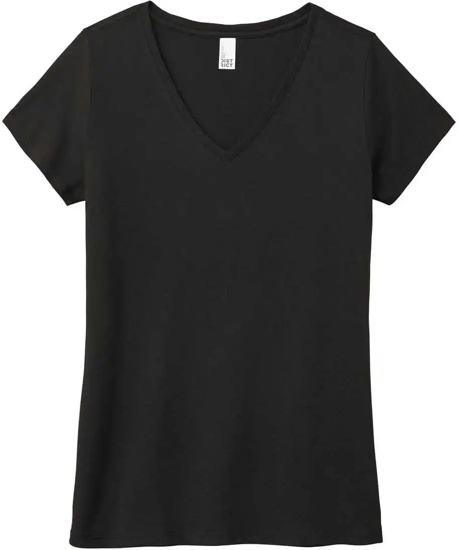 District Dm1350l Women’s Perfect Tri v Neck Tee Black