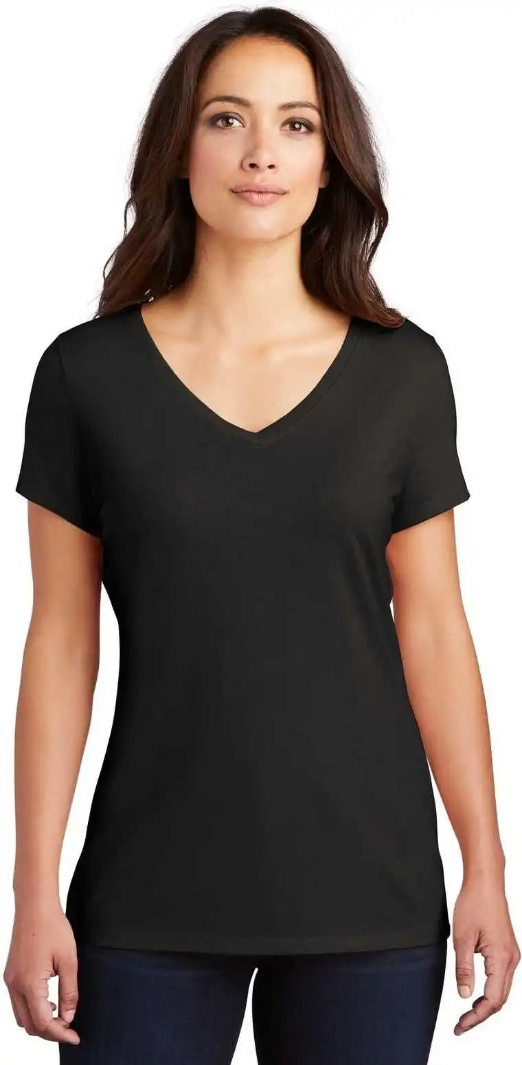 District Dm1350l Women’s Perfect Tri v Neck Tee Black