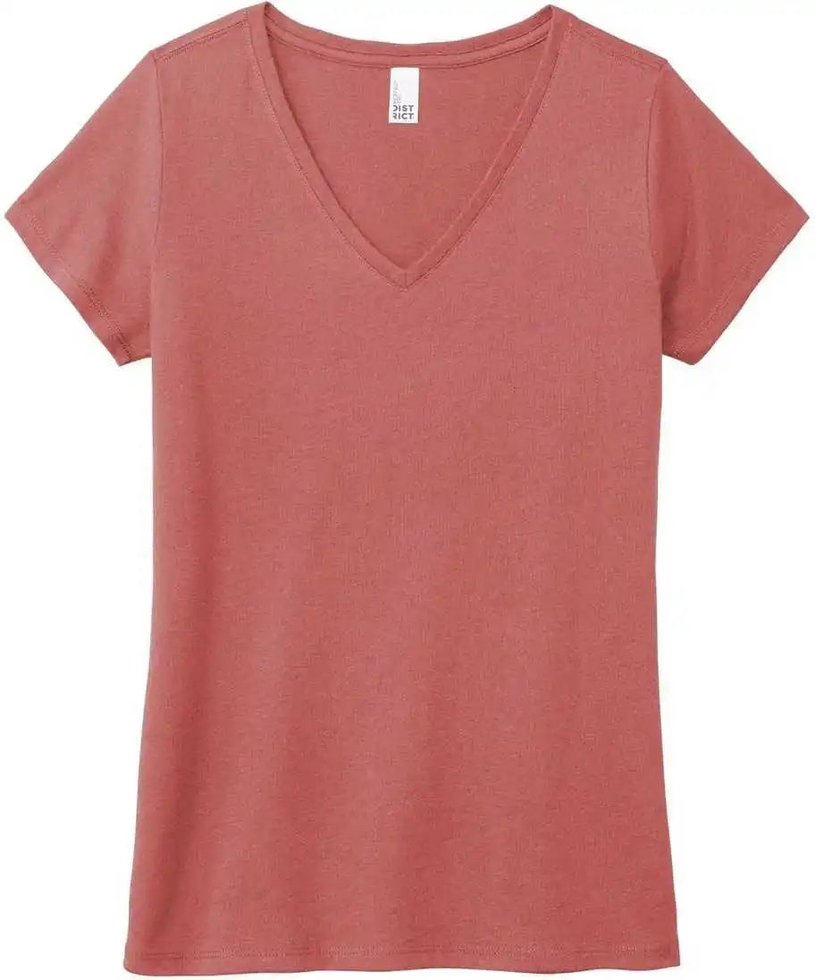 District Dm1350l Women’s Perfect Tri v Neck Tee Blush Frost