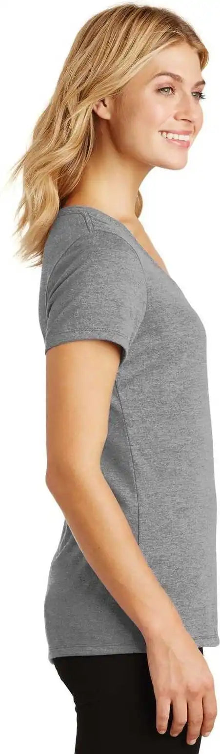 District Dm1350l Women’s Perfect Tri v Neck Tee Gray Frost