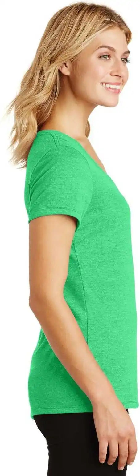 District Dm1350l Women’s Perfect Tri V-neck Tee - Green Frost