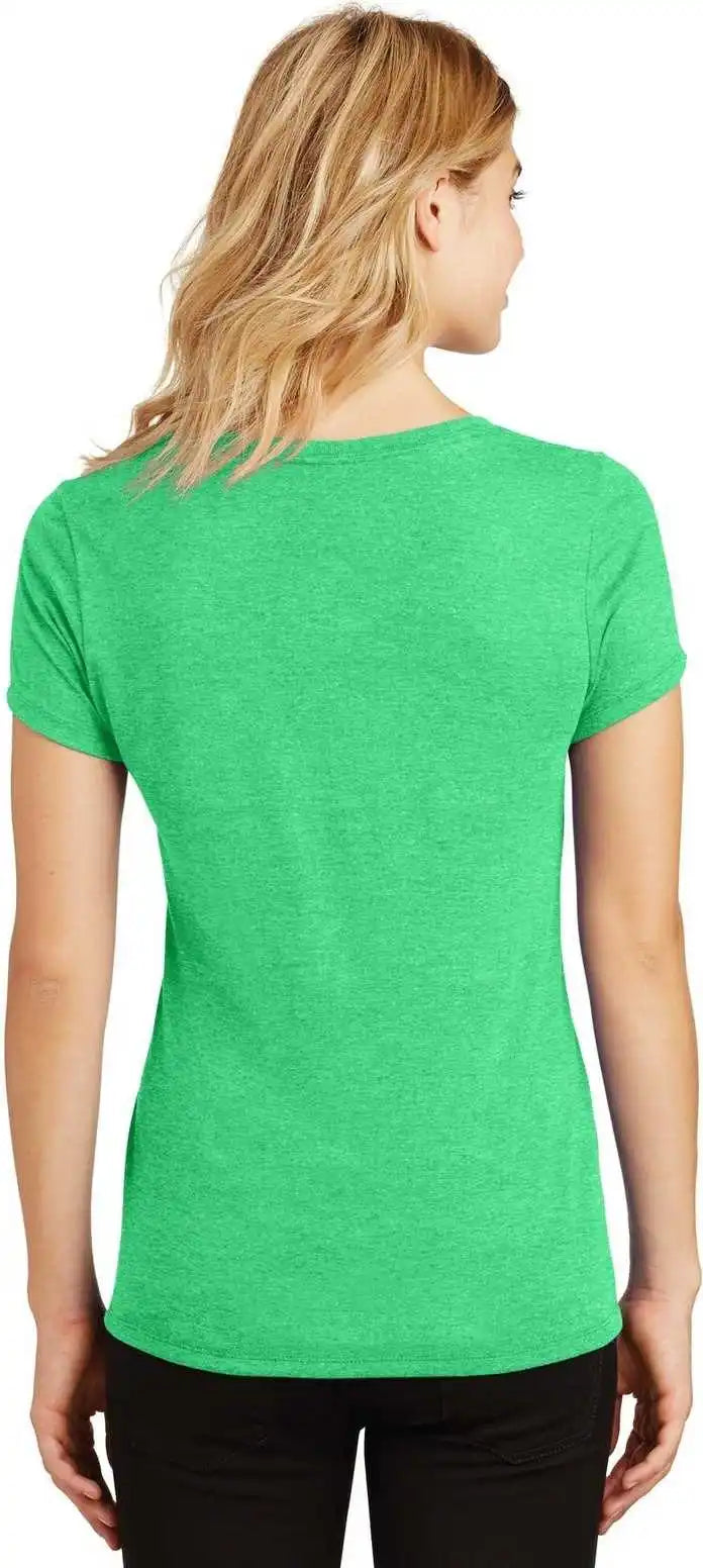 District Dm1350l Women’s Perfect Tri V-neck Tee - Green Frost