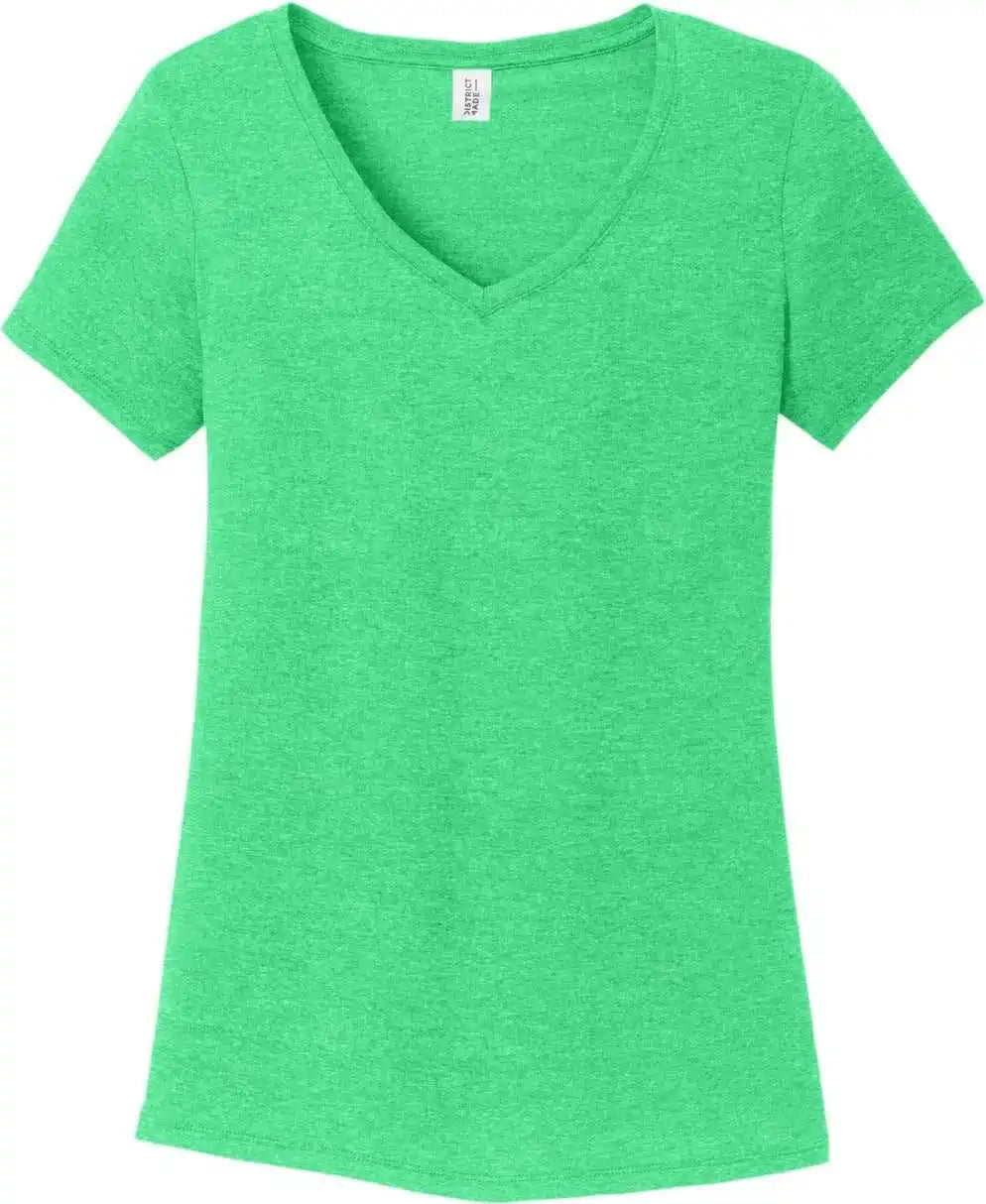 District Dm1350l Women’s Perfect Tri V-neck Tee - Green Frost