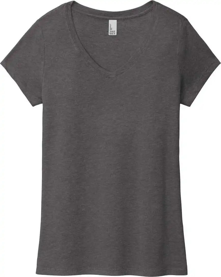 District Dm1350l Women’s Perfect Tri V-neck Tee - Heathered Charcoal