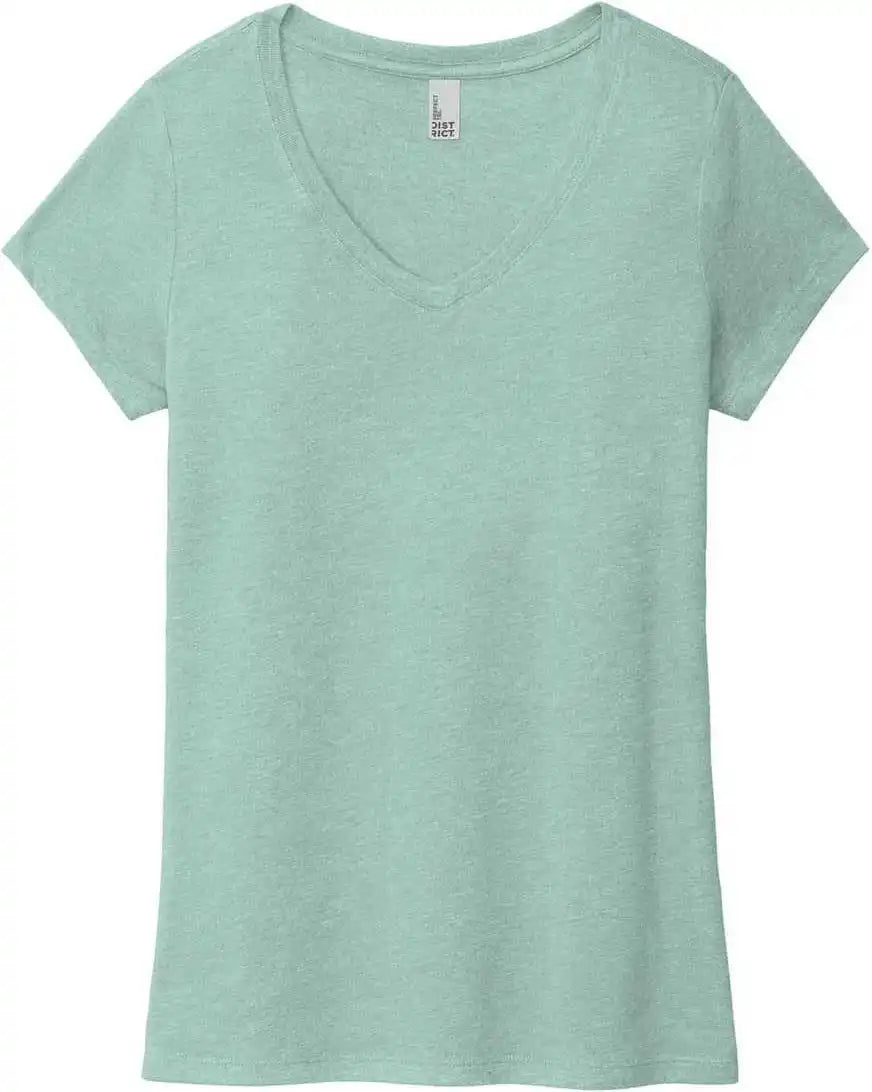 District Dm1350l Women’s Perfect Tri V-neck Tee - Heathered Dusty Sage