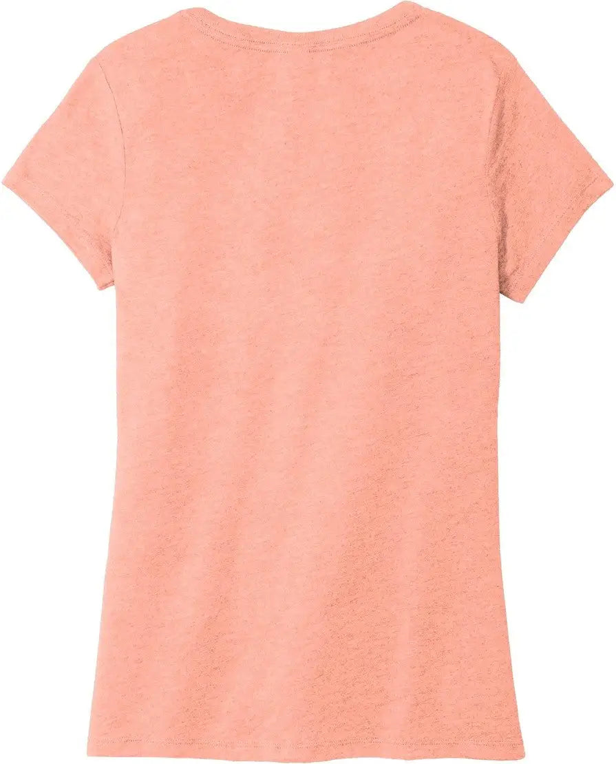 District Dm1350l Women’s Perfect Tri V-neck Tee - Heathered Dusty Peach