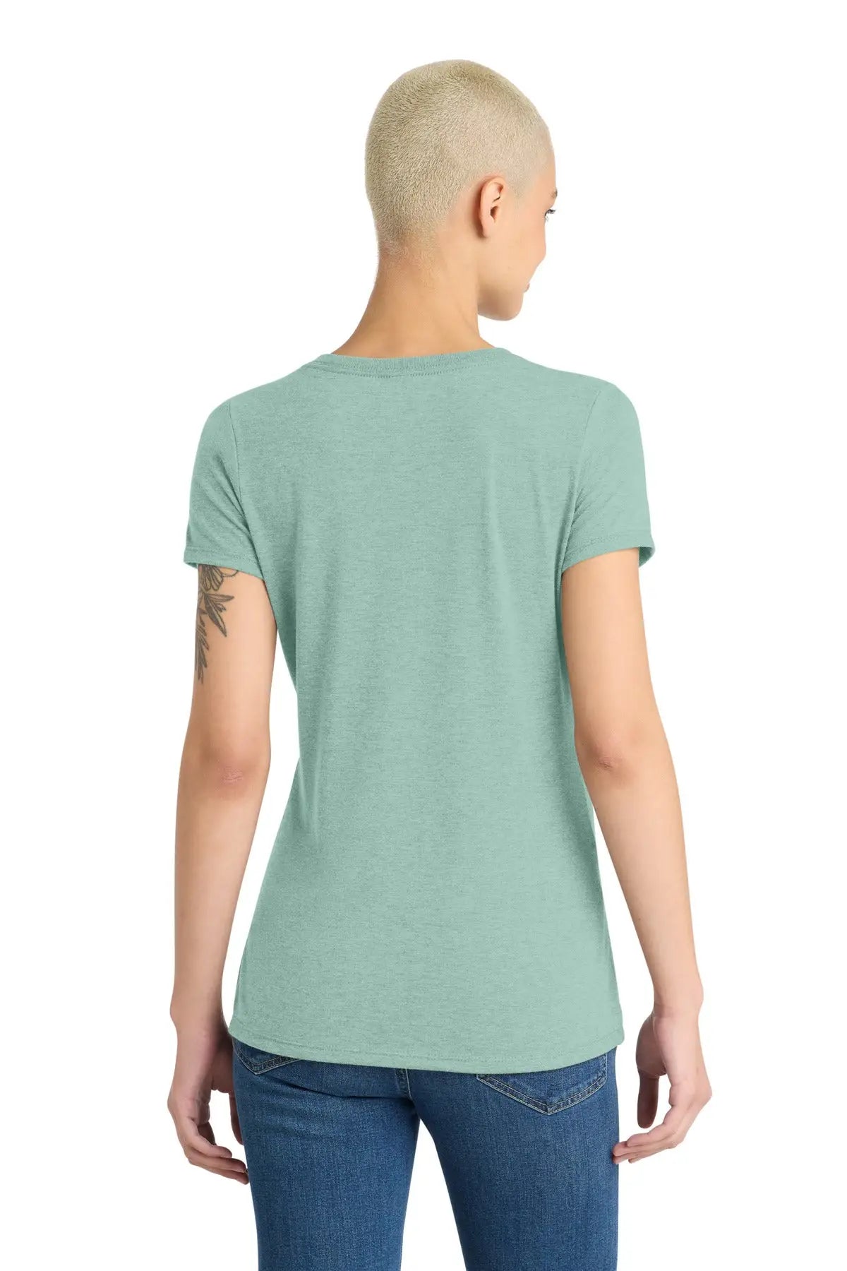 District Dm1350l Women’s Perfect Tri V-neck Tee - Heathered Dusty Sage