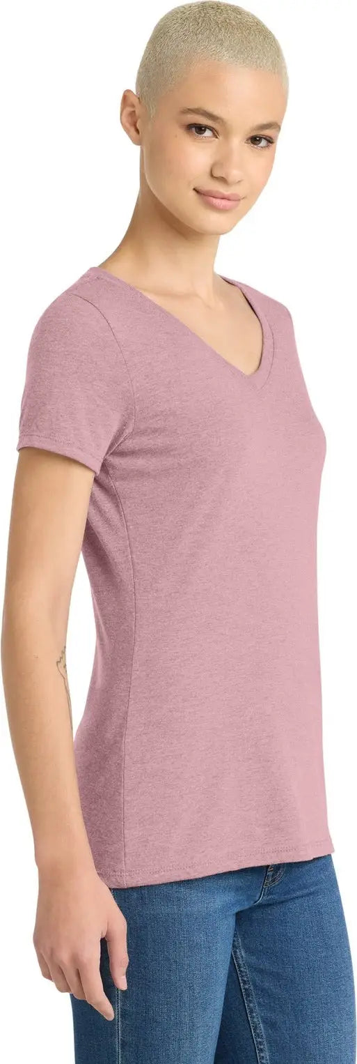 District Dm1350l Women’s Perfect Tri V-neck Tee - Heathered Lavender