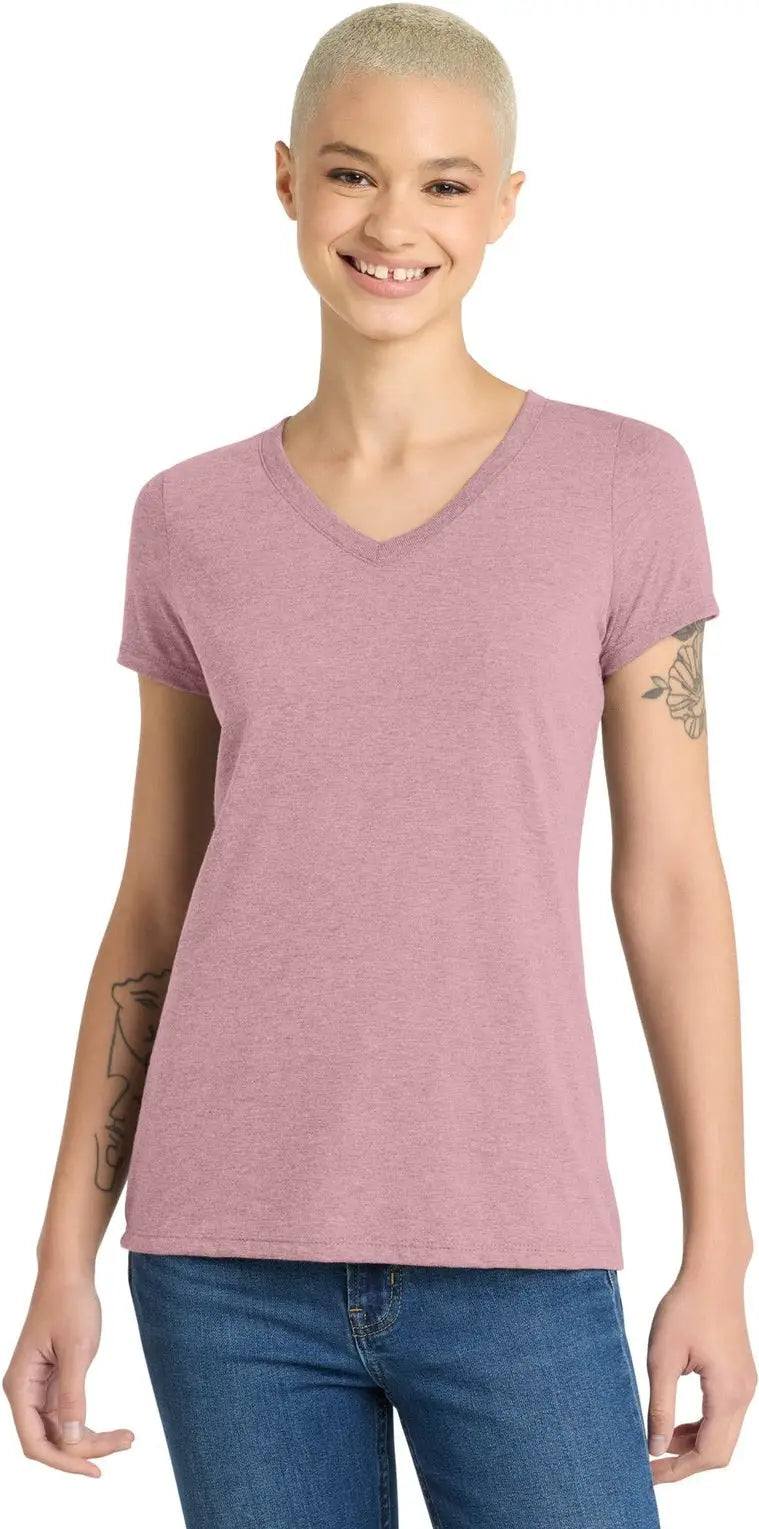 District Dm1350l Women’s Perfect Tri V-neck Tee - Heathered Lavender - Ladies Xs