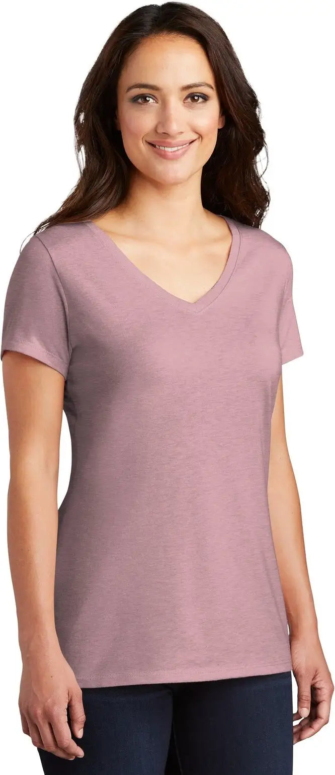District Dm1350l Women’s Perfect Tri V-neck Tee - Heathered Lavender