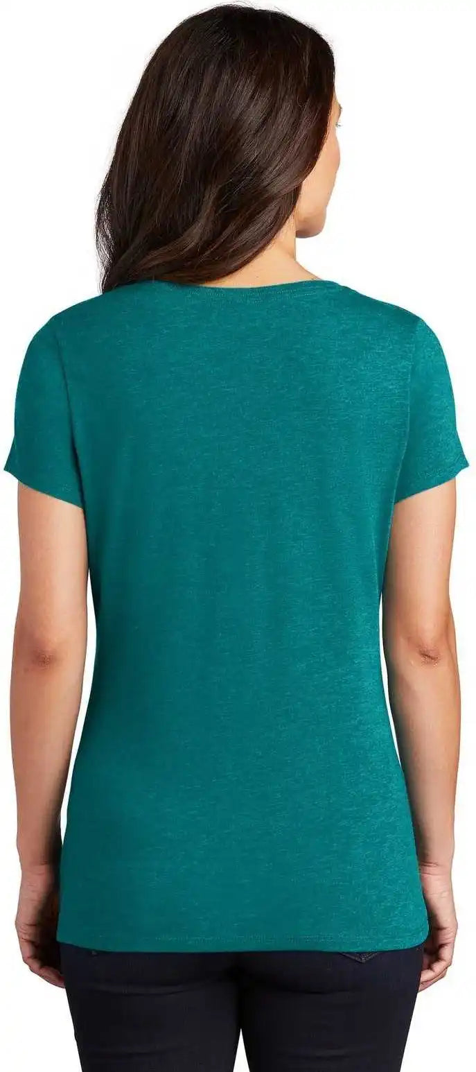 District Dm1350l Women’s Perfect Tri V-neck Tee - Heathered Teal