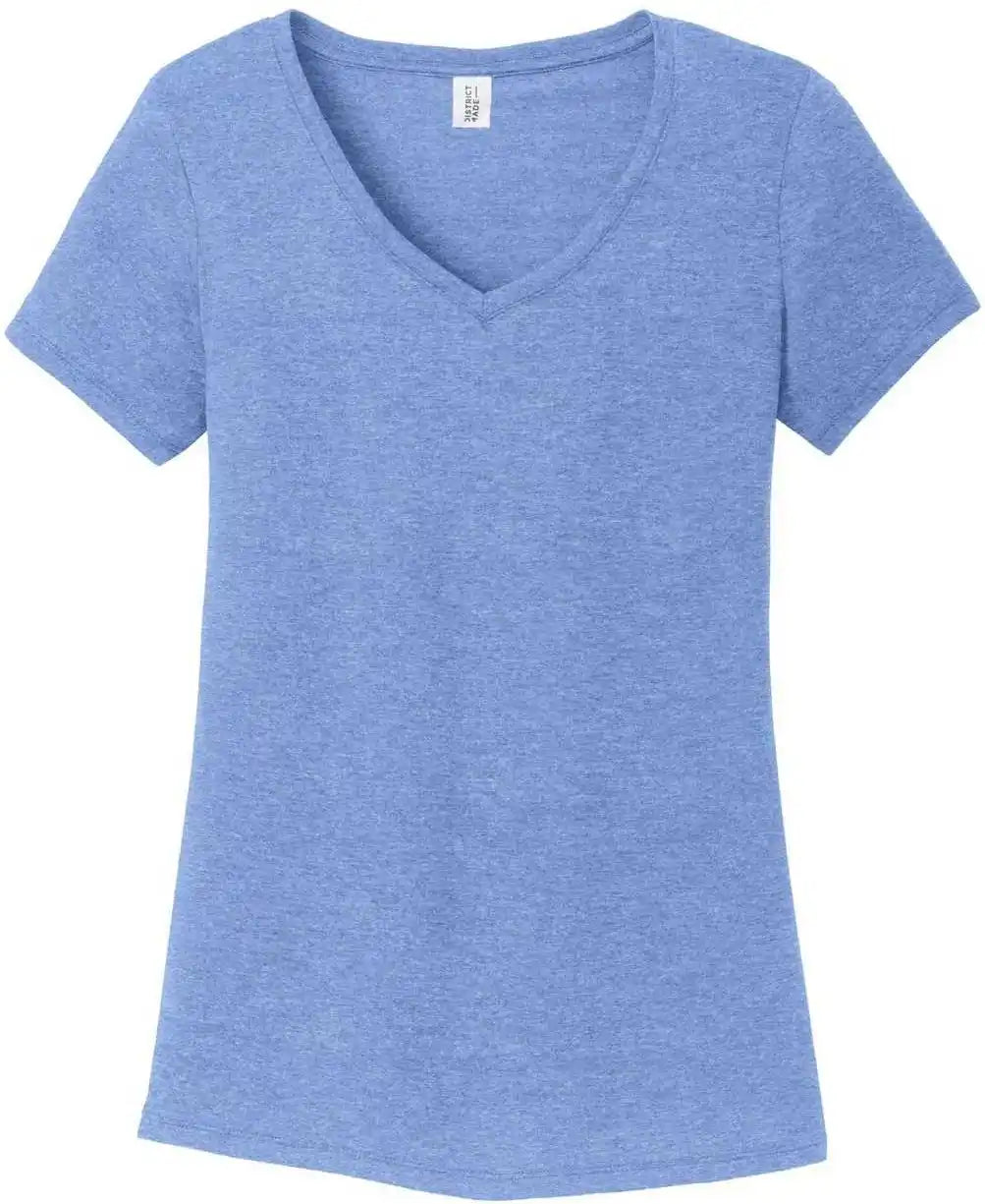 District Dm1350l Women’s Perfect Tri v Neck Tee Maritime Frost