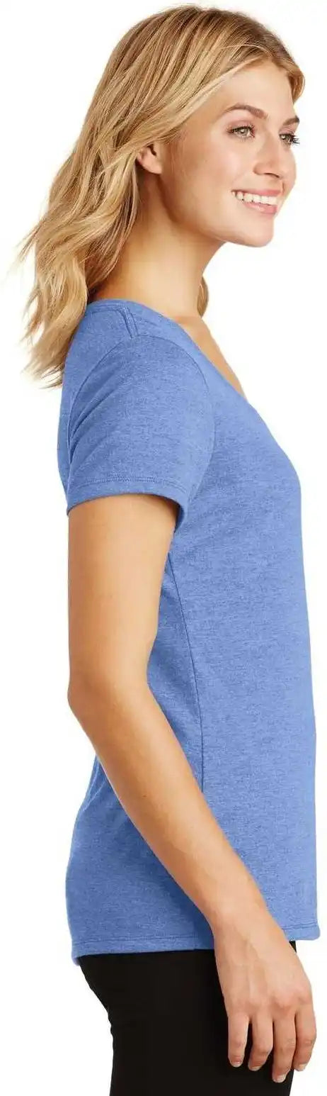 District Dm1350l Women’s Perfect Tri v Neck Tee Maritime Frost