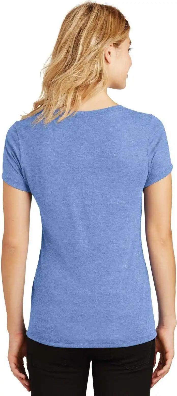 District Dm1350l Women’s Perfect Tri v Neck Tee Maritime Frost