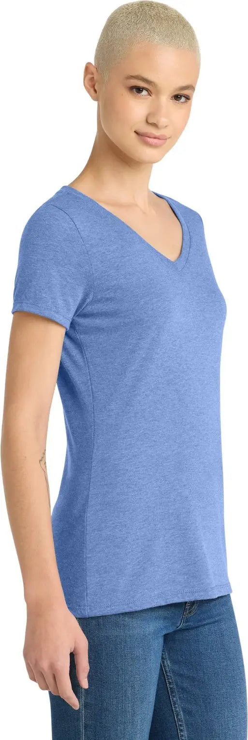 District Dm1350l Women’s Perfect Tri V-neck Tee - Maritime Frost
