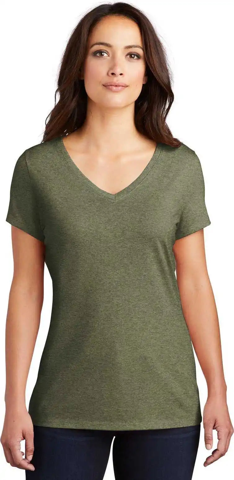 District Dm1350l Women’s Perfect Tri V-neck Tee - Milgrnfst