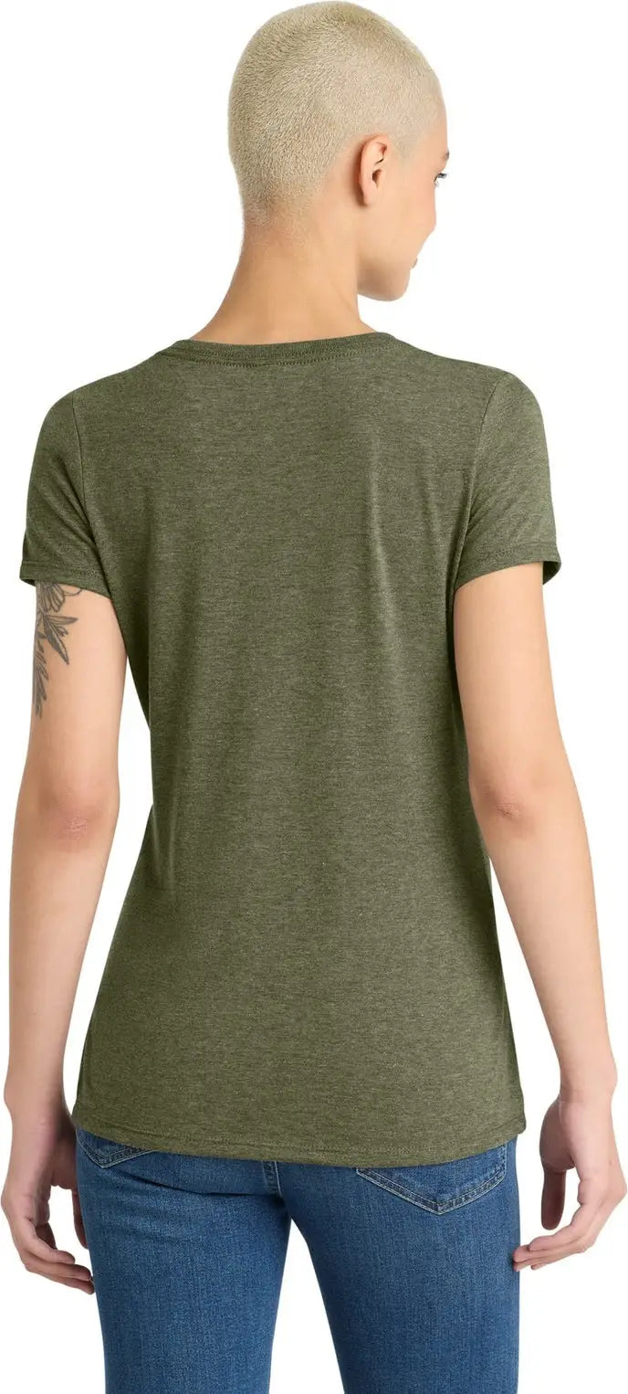 District Dm1350l Women’s Perfect Tri V-neck Tee - Military Green Frost