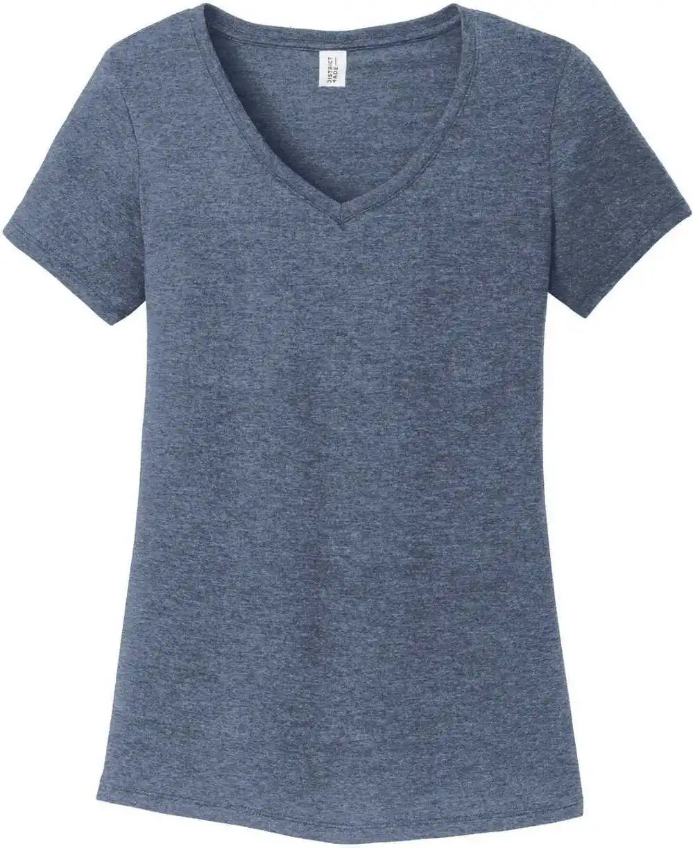 District Dm1350l Women’s Perfect Tri v Neck Tee Navy Frost