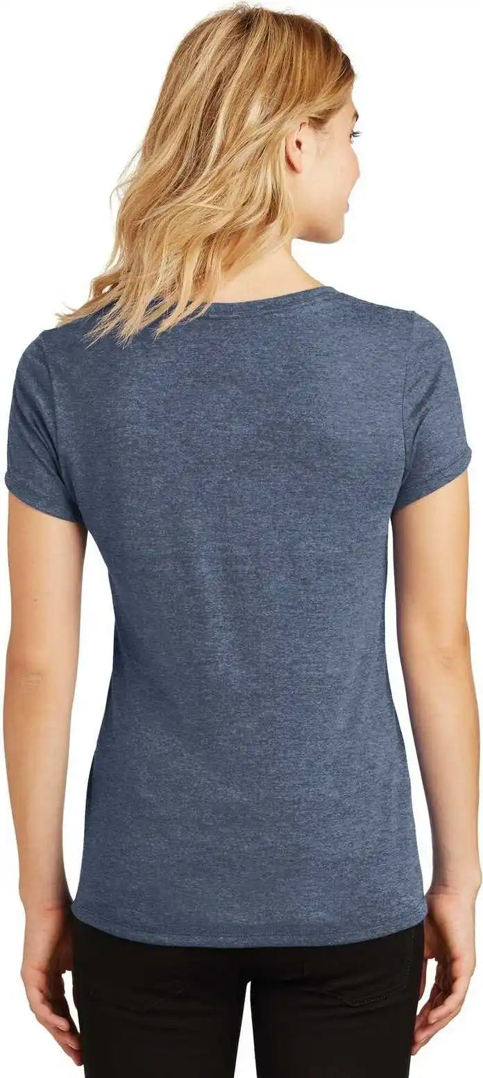 District Dm1350l Women’s Perfect Tri v Neck Tee Navy Frost