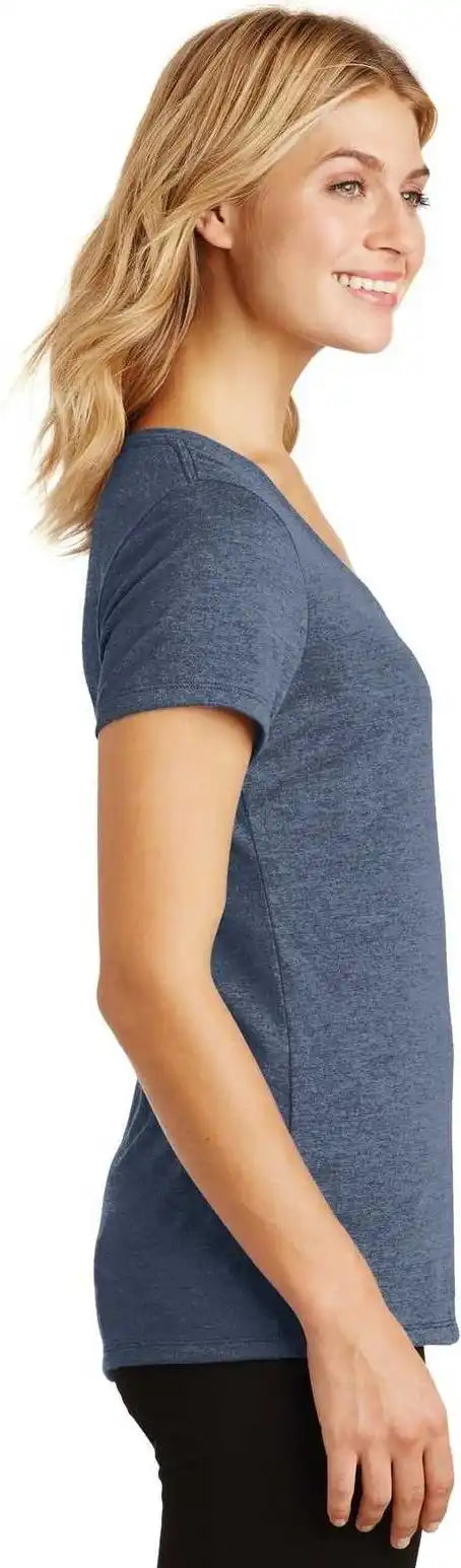 District Dm1350l Women’s Perfect Tri v Neck Tee Navy Frost