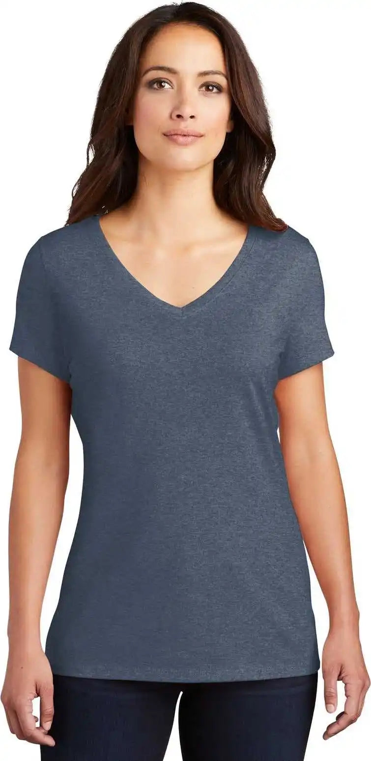 District Dm1350l Women’s Perfect Tri V-neck Tee - Navy Frost