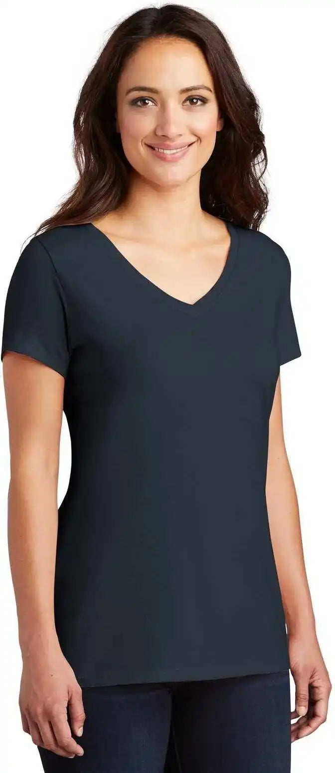 District Dm1350l Women’s Perfect Tri v Neck Tee New Navy