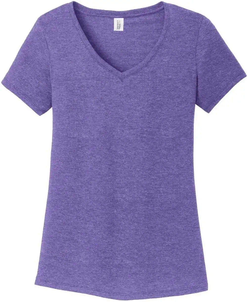 District Dm1350l Women’s Perfect Tri v Neck Tee Purple Frost