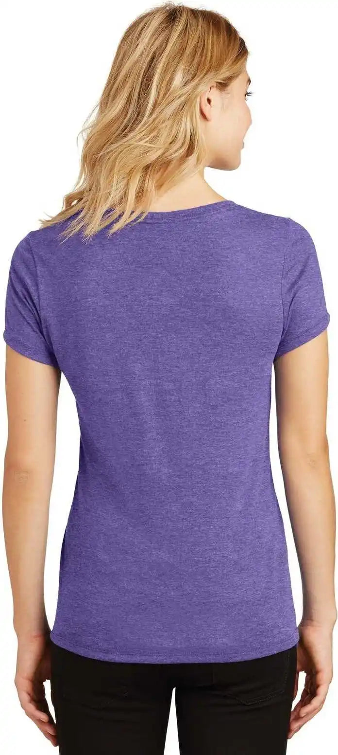 District Dm1350l Women’s Perfect Tri v Neck Tee Purple Frost