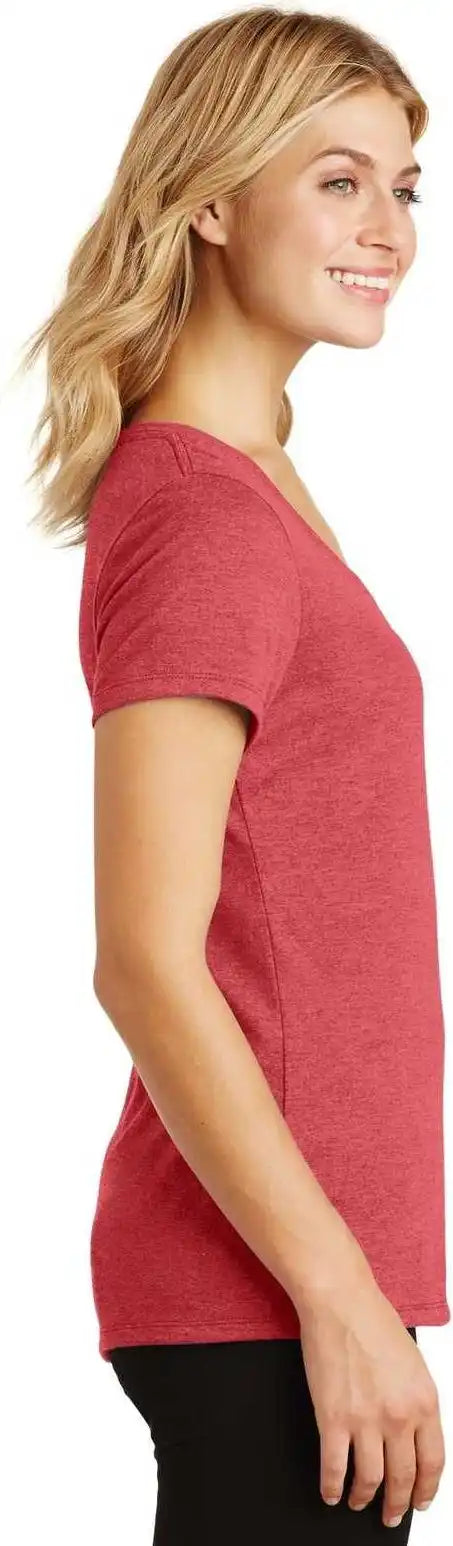 District Dm1350l Women’s Perfect Tri v Neck Tee Red Frost