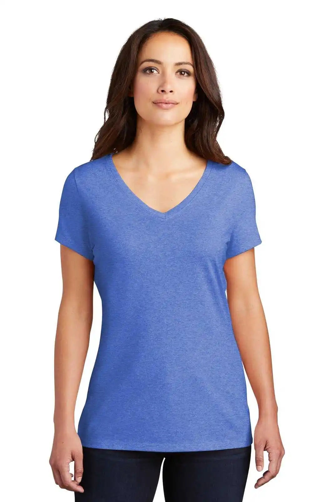 District Dm1350l Women’s Perfect Tri V-neck Tee - Royal Frost