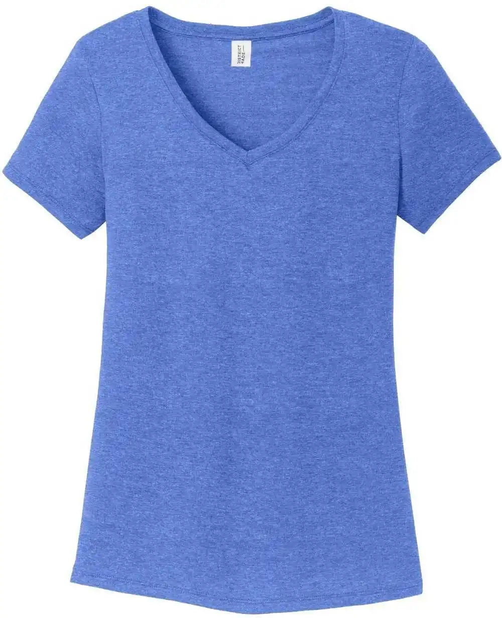 District Dm1350l Women’s Perfect Tri v Neck Tee Royal Frost