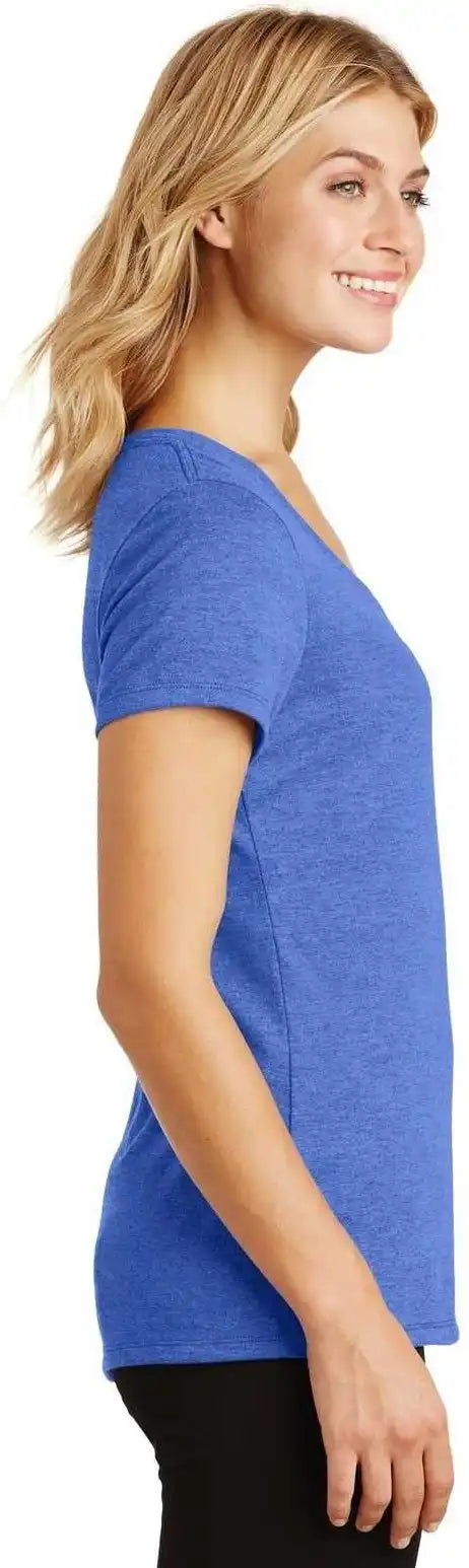 District Dm1350l Women’s Perfect Tri v Neck Tee Royal Frost
