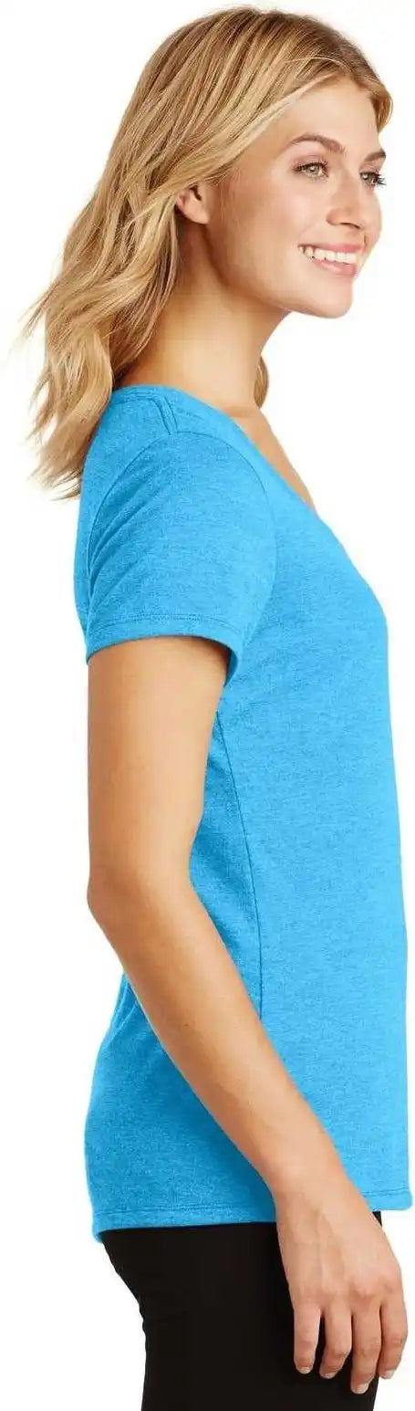 District Dm1350l Women’s Perfect Tri V-neck Tee - Turquoise Frost