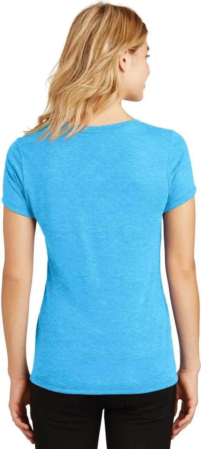 District Dm1350l Women’s Perfect Tri V-neck Tee - Turquoise Frost