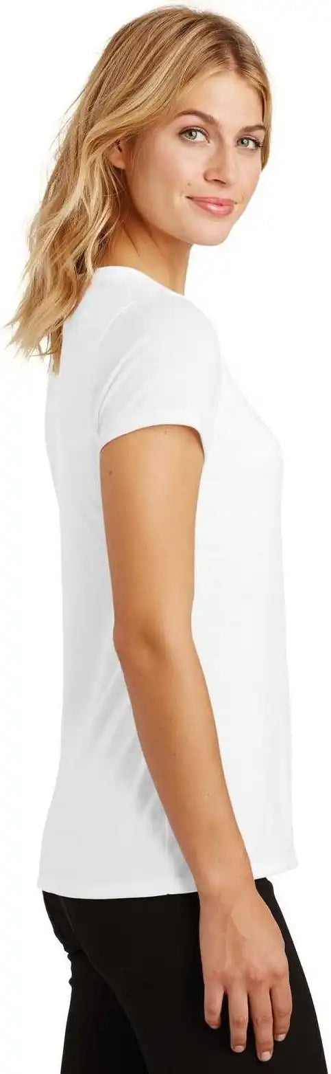 District Dm1350l Women’s Perfect Tri v Neck Tee White