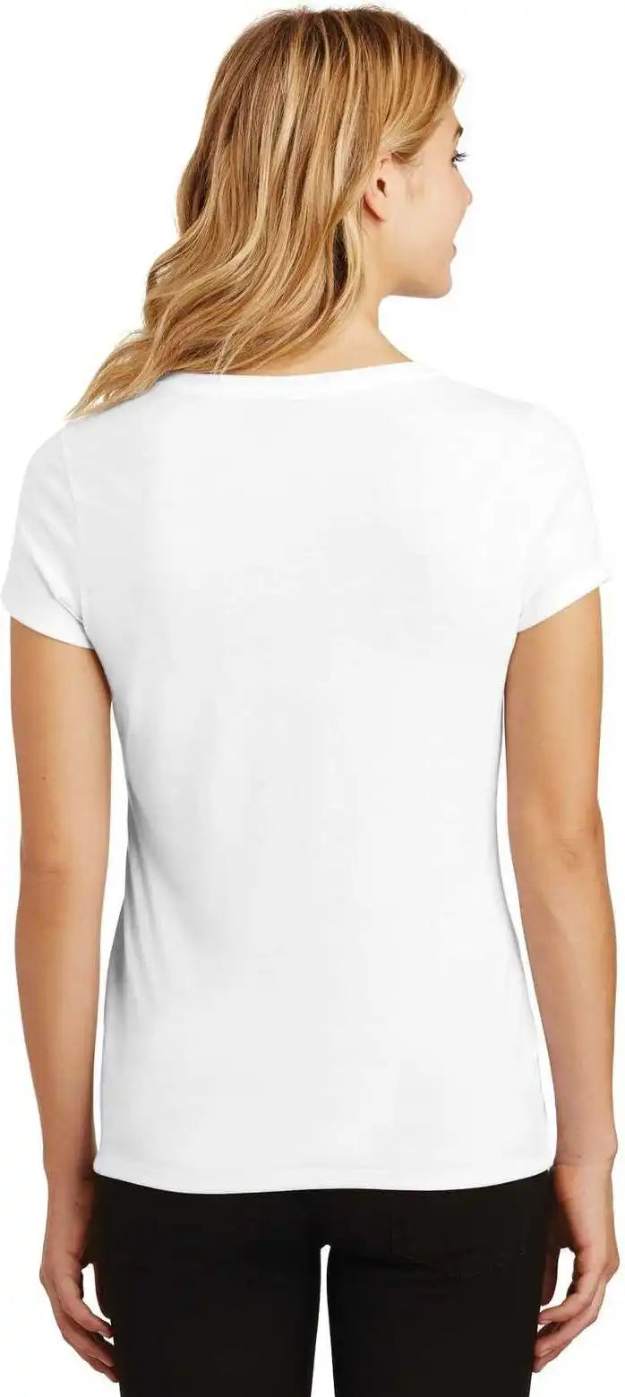 District Dm1350l Women’s Perfect Tri v Neck Tee White