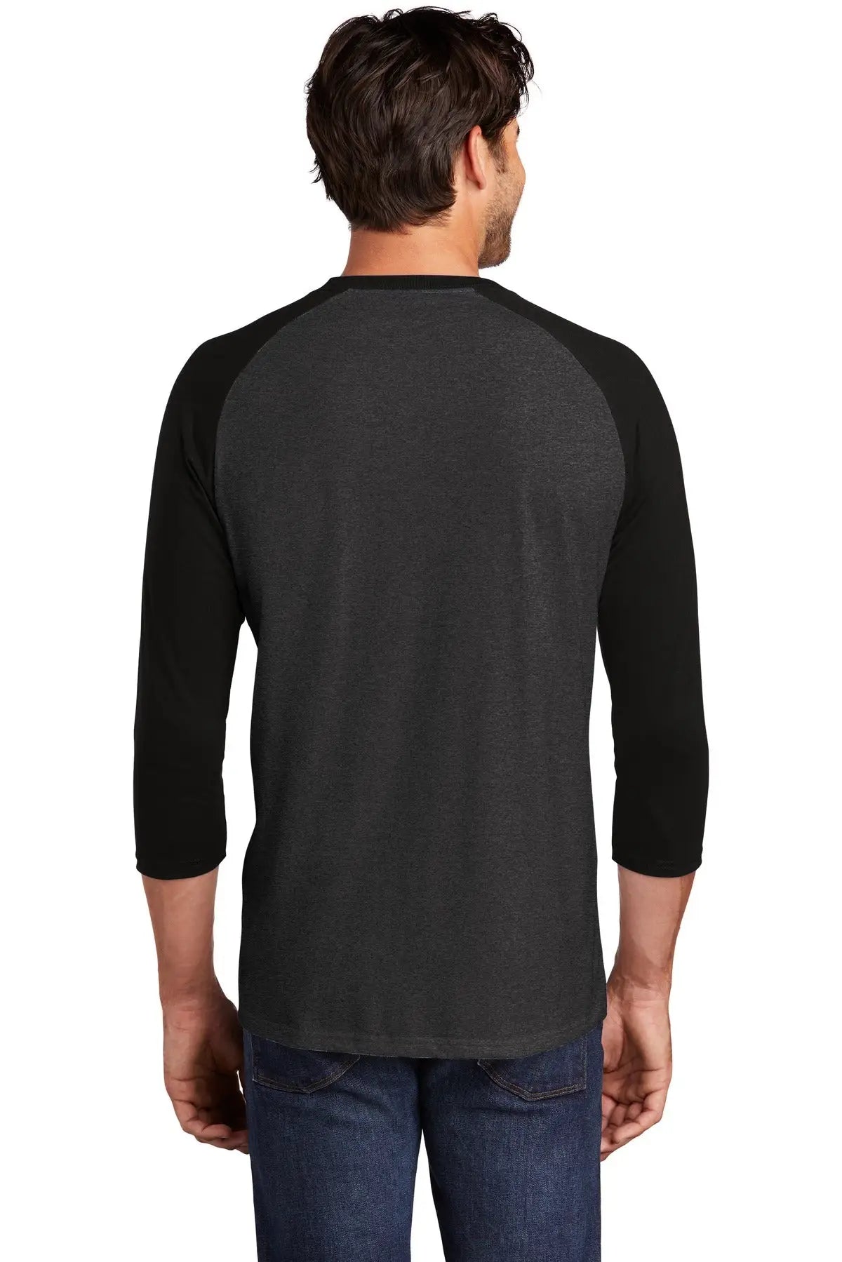 District Dm136 Perfect Tri 3/4-sleeve Raglan - Black Frost