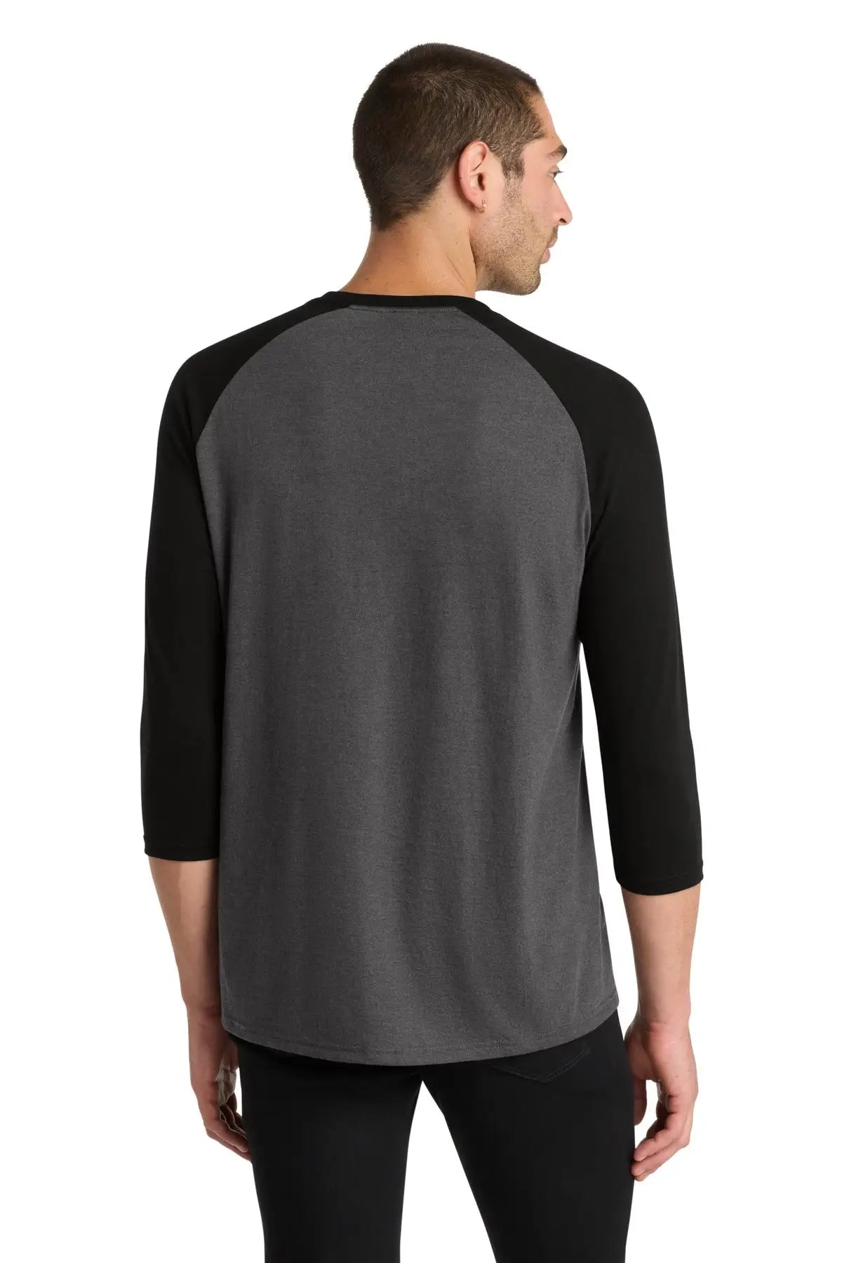 District Dm136 Perfect Tri 3/4-sleeve Raglan - Black Frost